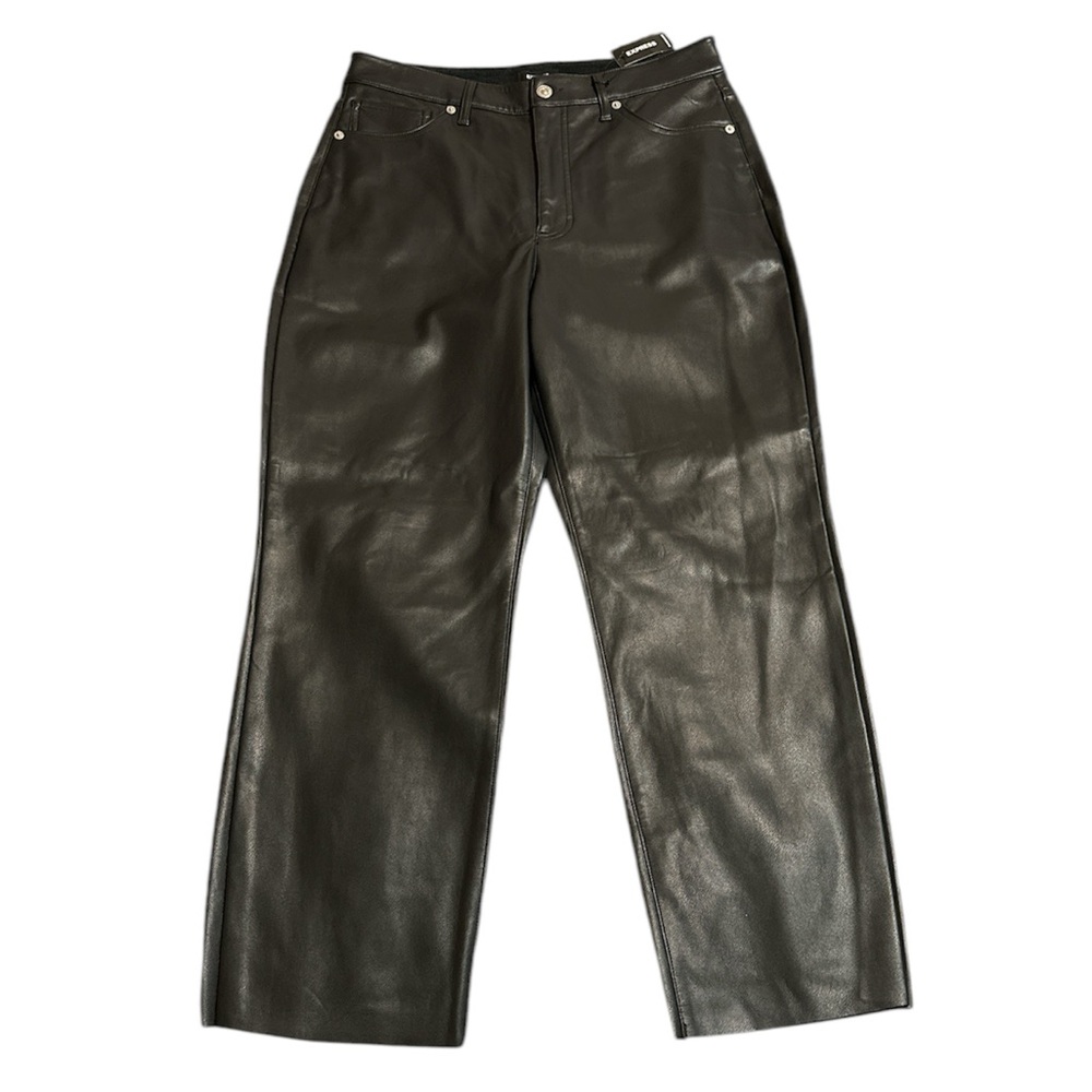 NWT Express leather straight leg pant